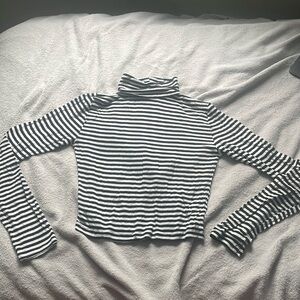 Black and White Striped Turtleneck